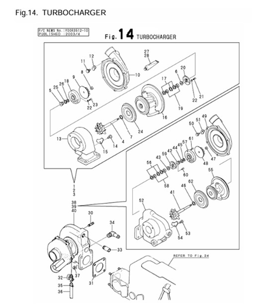 4JH2-DTE-(88Hp)-0CR10-M35102-T-TURBOCHARGER