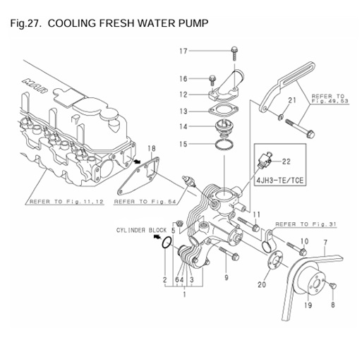 4JH3E-0CR10-M46701-CFWP-COOLING-FRESH-WATER-PUMP
