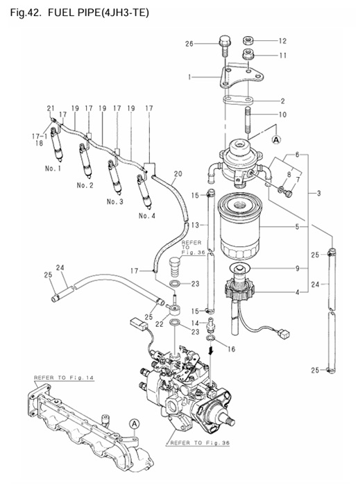 4JH3-TE-0CR10-M46701-FP2-FUEL-PIPE-4JH3-TE