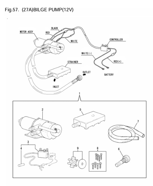 4JH3-HTE-0CR10-M47602-BP3-(27A)BILGE-PUMP(12V)