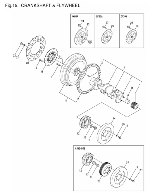4JH3-HTE-0CR10-M47602-CF-CRANKSHAFT-&-FLYWHEEL