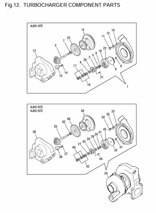 4JH3-DTE-0CR10-M47602-TCP-TURBOCHARGER-COMPONENT-PARTS