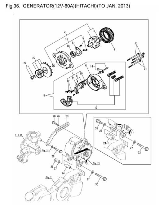 4JH3-DTE-0CR10-M47602-G3-GENERATOR(12V-80A)(HITACHI)(TO-JAN.-2013)
