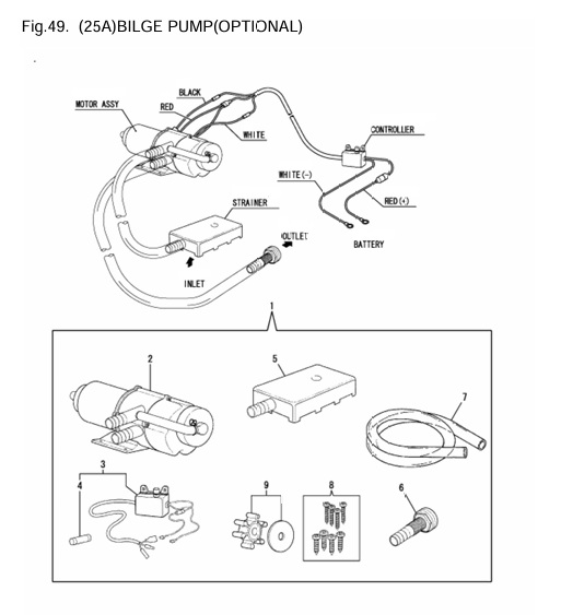 4JH4E-(53Hp)-0CR10-M56901-BP2-(25A)BILGE-PUMP(OPTIONAL)