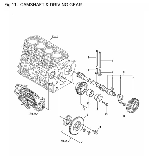 4JH4E-(53Hp)-0CR10-M56901-CDG-CAMSHAFT-&-DRIVING-GEAR