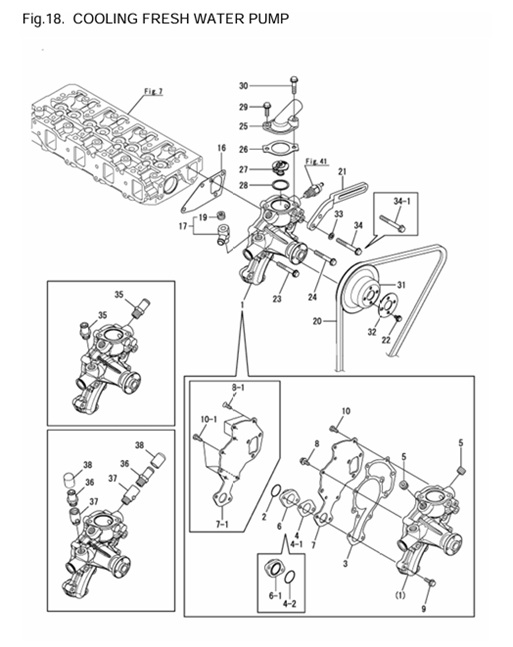 4JH4E-(53Hp)-0CR10-M56901-CFWP-COOLING-FRESH-WATER-PUMP