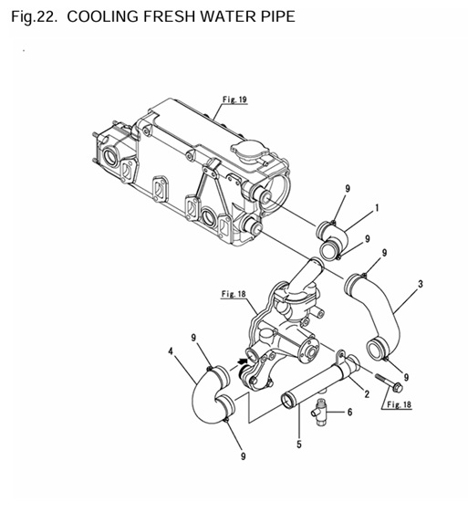 4JH4E-(53Hp)-0CR10-M56901-CFWPI-COOLING-FESH-WATER-PIPE