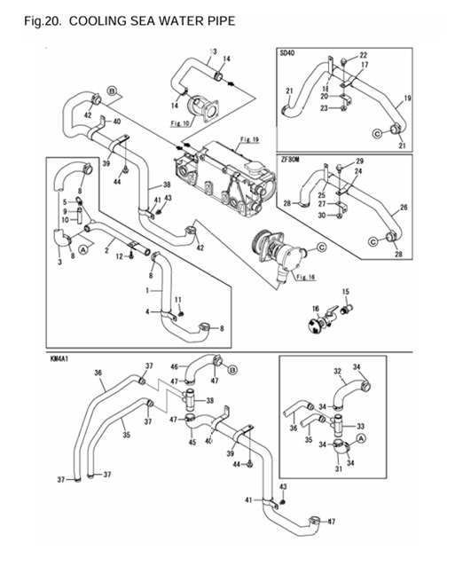 4JH4E-(53Hp)-0CR10-M56901-CSWPI-COOLING-SEA-WATER-PIPE