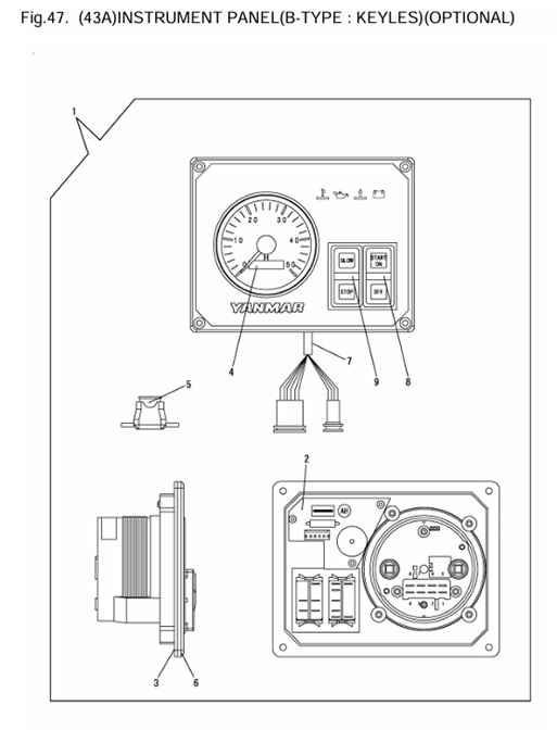 4JH4E-(53Hp)-0CR10-M56901-IP3-(43A)INSTRUMENT-PANEL(B-TYPE-:-KEYLES)(OPTIONAL)