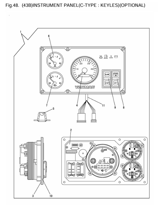 4JH4E-(53Hp)-0CR10-M56901-IP4-(43B)INSTRUMENT-PANEL(C-TYPE-:-KEYLES)(OPTIONAL)