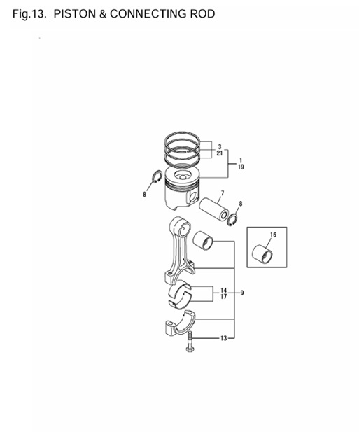 4JH4E-(53Hp)-0CR10-M56901-PCR-PISTON-&-CONNECTING-ROD
