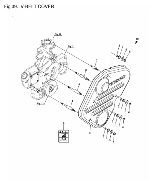 4JH4E-(53Hp)-0CR10-M56901-VBC-V-BELT-COVER