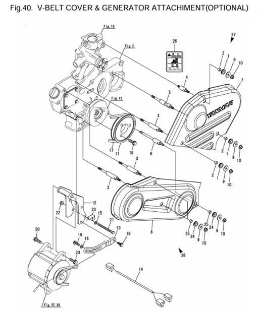4JH4E-(53Hp)-0CR10-M56901-VBCGA-V-BELT-COVER-&-GENERATOR-ATTACHIMENT(OPTIONAL)
