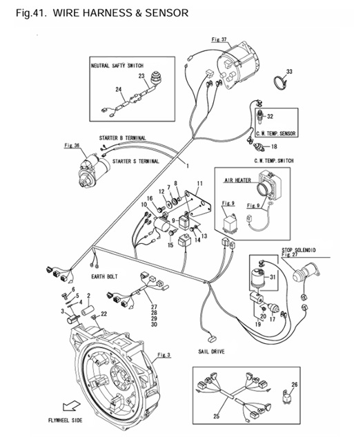 4JH4E-(53Hp)-0CR10-M56901-WHS-WIRE-HARNESS-&-SENSOR
