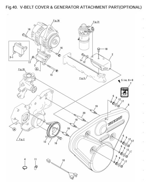 4JH4-TE-(75Hp)-0CR10-M63602-VBCGAP-V-BELT-COVER-&-GENERATOR-ATTACHMENT-PART(OPTIONAL)