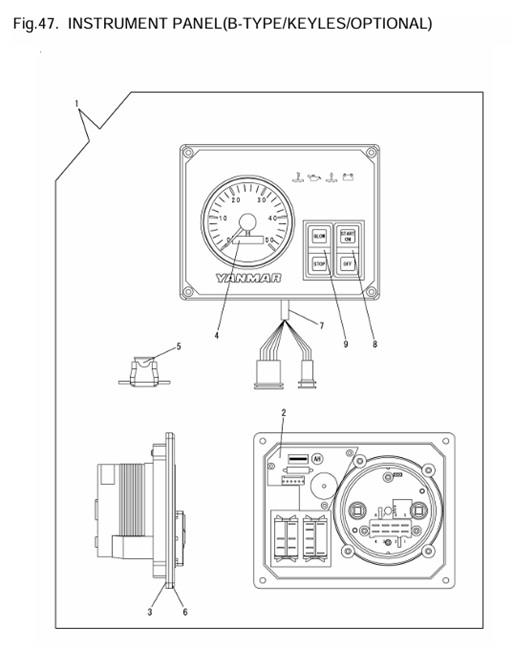 4JH4-TE-(75Hp)-0CR10-M63602-IP3-INSTRUMENT-PANEL(B-TYPE/KEYLES/OPTIONAL)