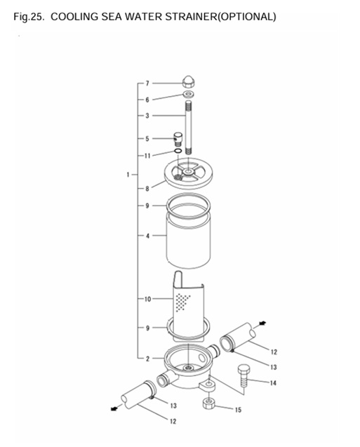 4JH4-TE-(75Hp)-0CR10-M63602-CSWS-COOLING-SEA-WATER-STRAINER(OPTIONAL)