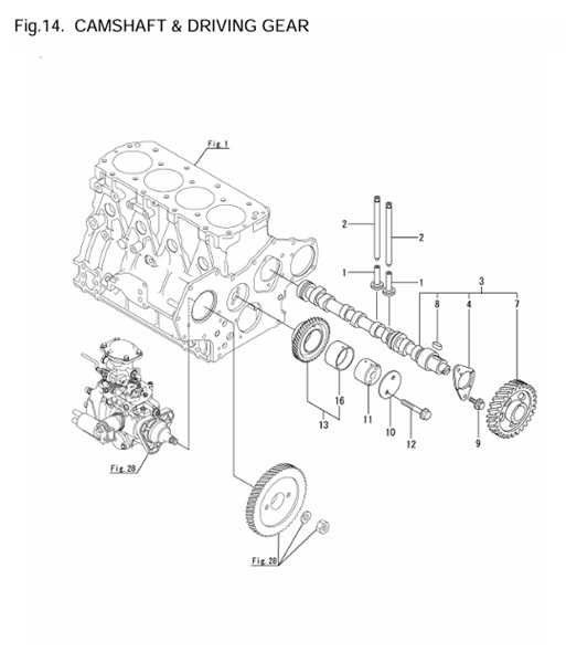 4JH4-TE-(75Hp)-0CR10-M63602-CDG-CAMSHAFT-&-DRIVING-GEAR