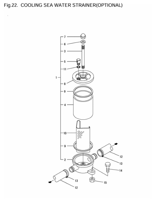 3JH4E-0CR10-M56101-CSWS-COOLING-SEA-WATER-STRAINER(OPTIONAL)